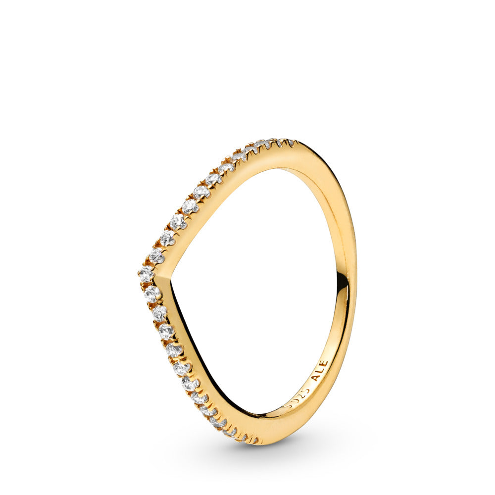 Pandora Sparkling Wishbone Ring, size 9.0