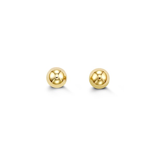 14K Ball Stud Earrings, 5 MM