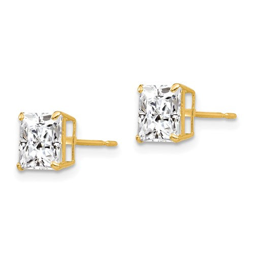 14K 6mm CZ Stud Earrings