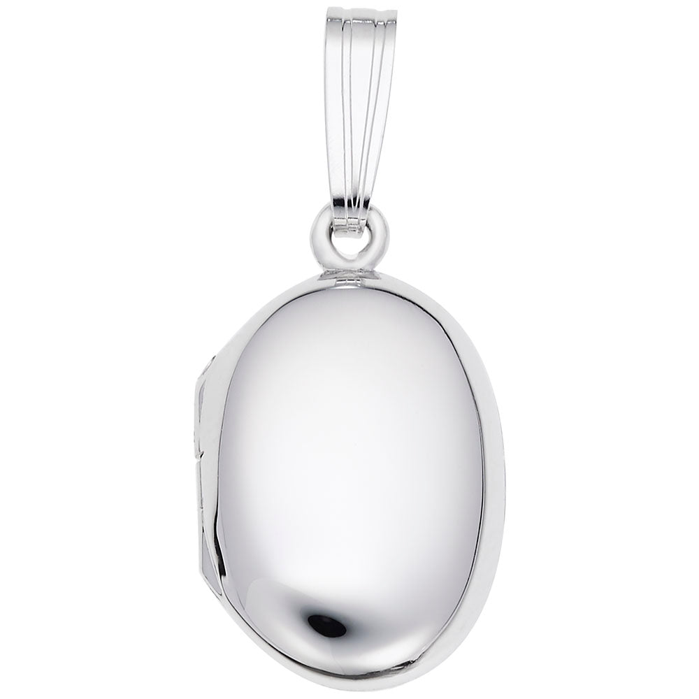 925 Sterling Silver Petite Oval Locket Charm