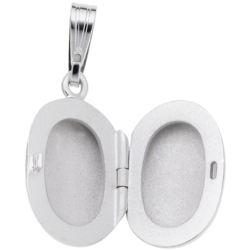 925 Sterling Silver Petite Oval Locket Charm