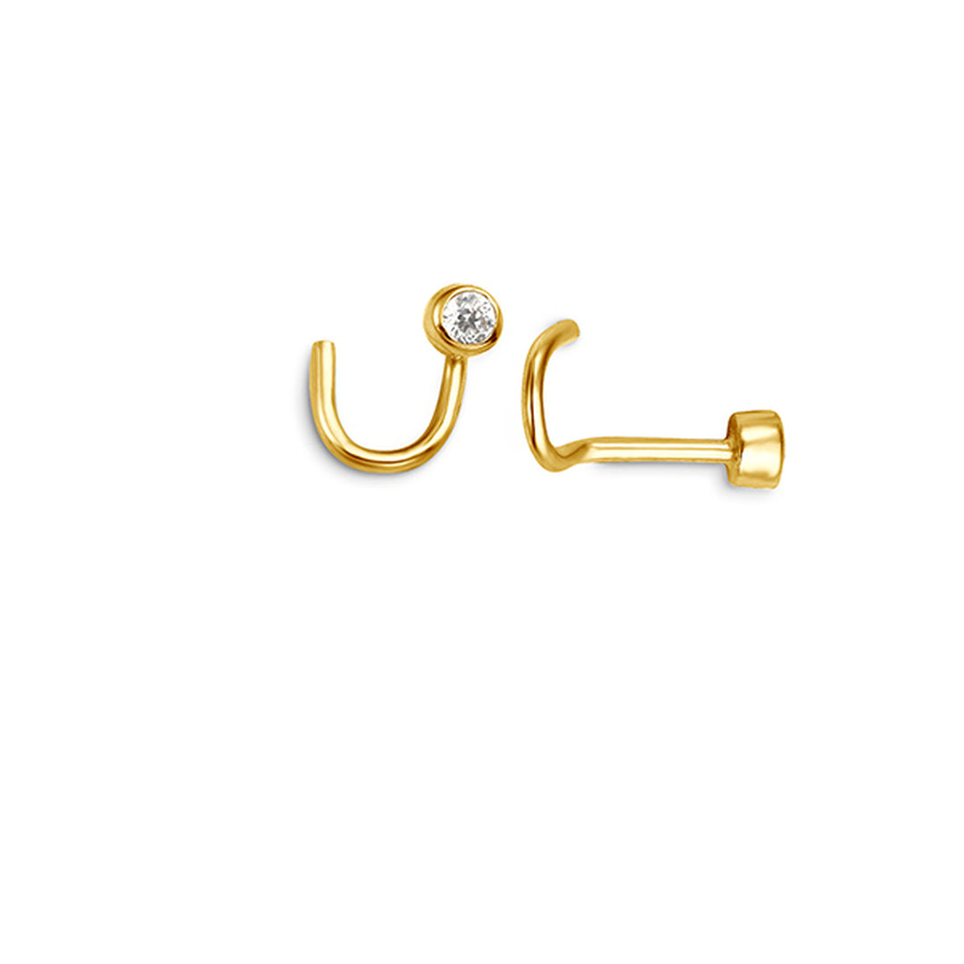 14K Curved Nose Pin