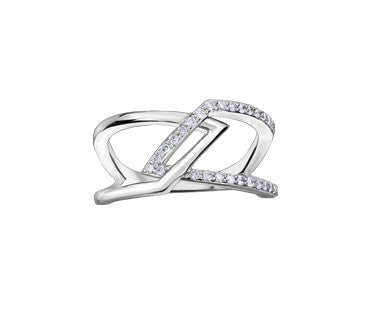 10 Karat Diamond Contemporary Ring, 0.2 TDW