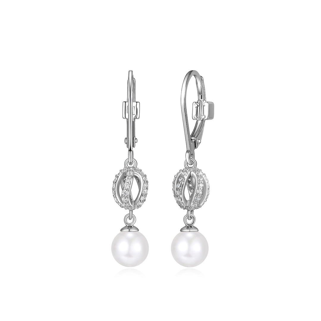 ELLE Sterling Silver Pearl Drop Earrings