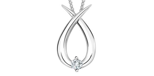 10 Karat 0.04TDW Diamond Necklace, 18"