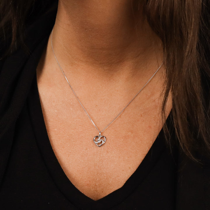10k white gold heart pendant f