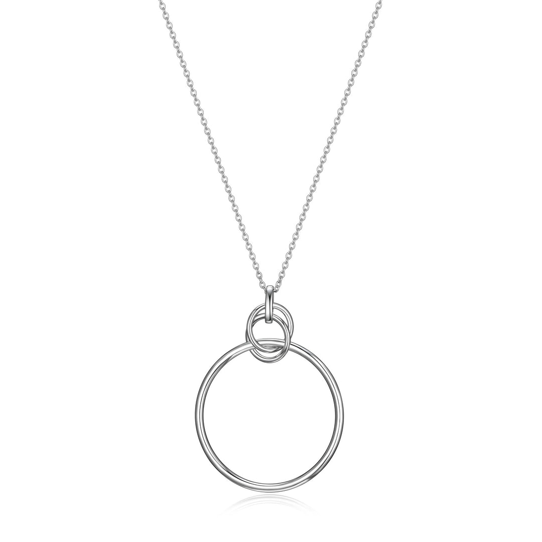 ELLE Sterling Silver "Lyra" Necklace with 3-Interlocking Circles - 30"