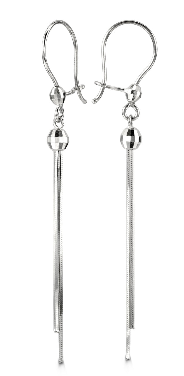 10k white gold dangle earrings