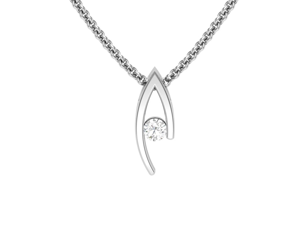 Double Curve Birthstone Pendant, April