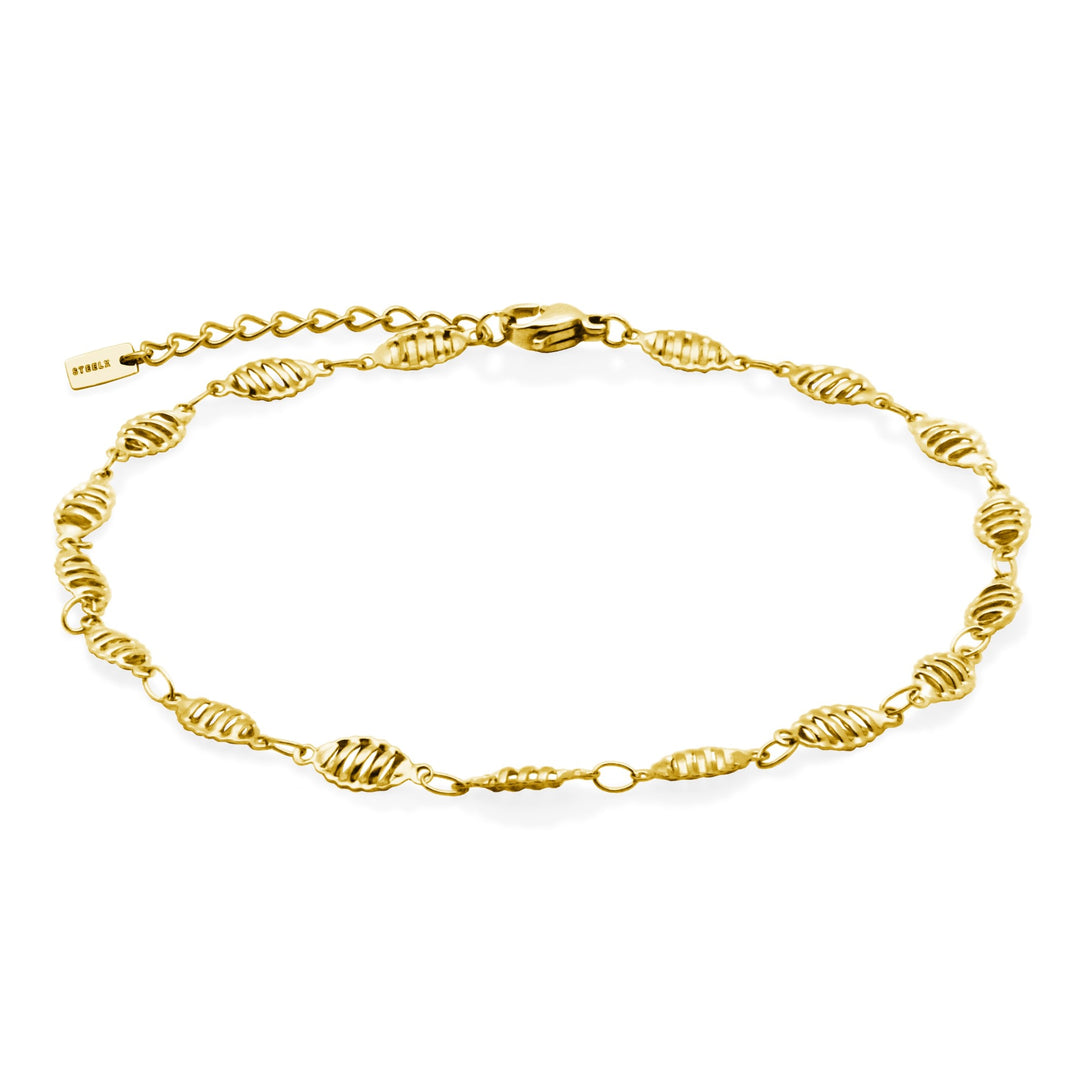 SteelX Yellow Gold Plated Anklet - 10.25"