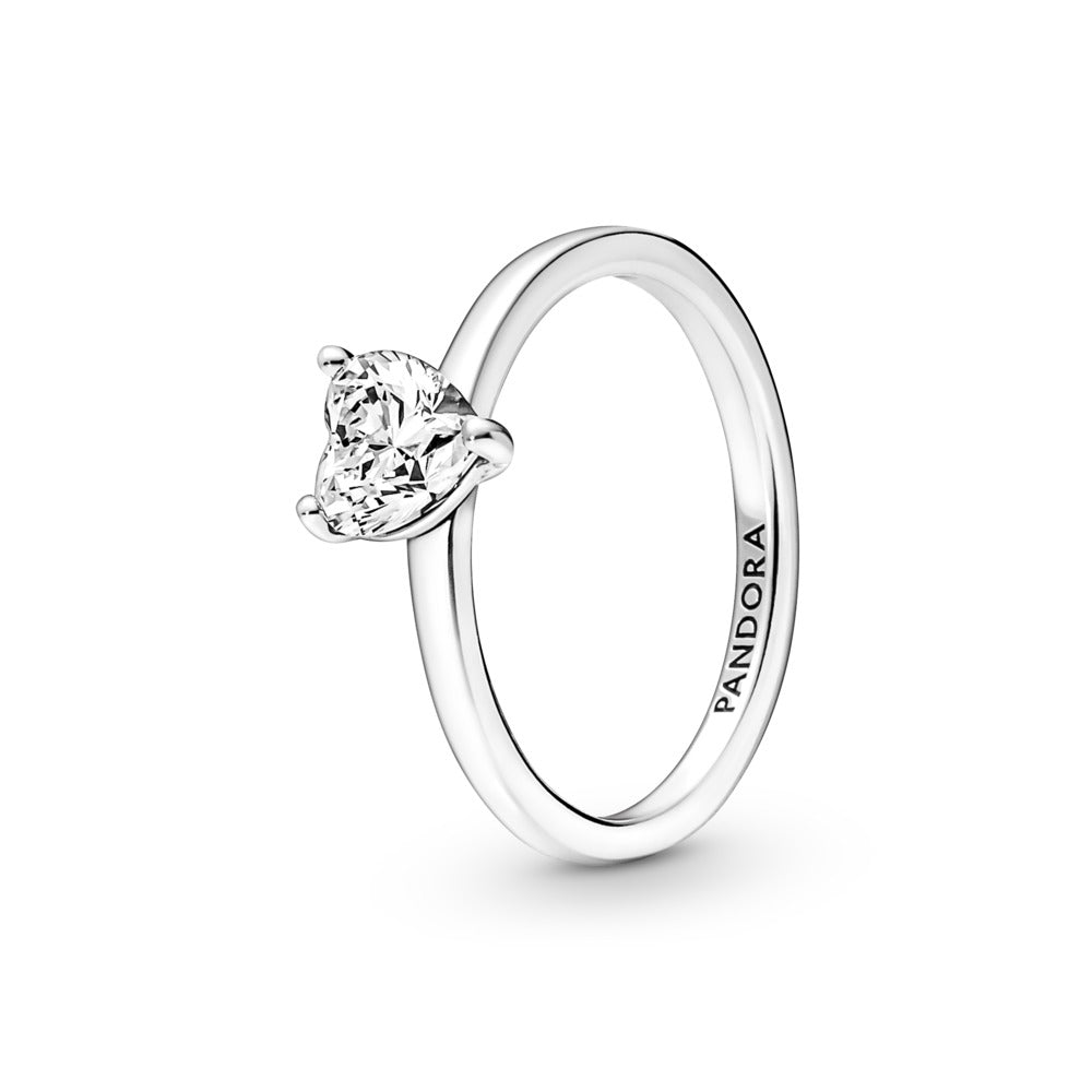 Pandora Sparkling Heart Solitaire Ring, Size 7