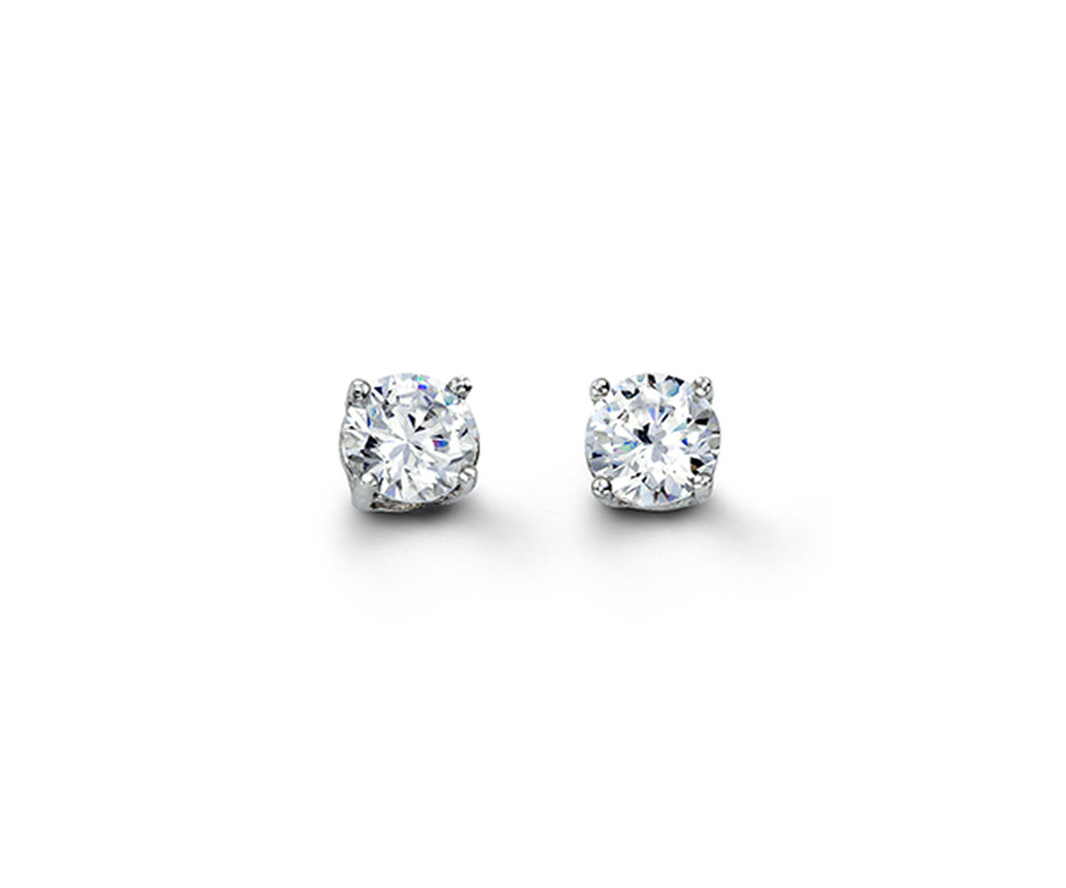 5mm Round CZ Stud Earrings