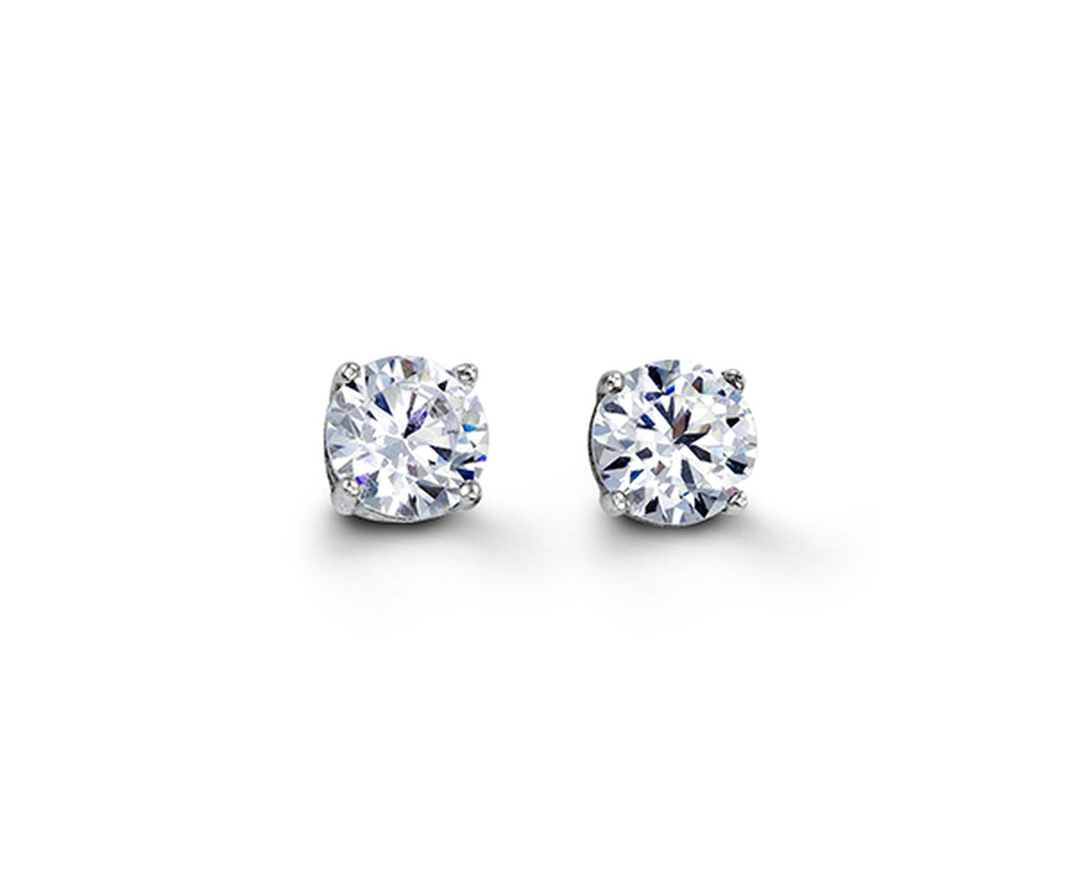 6mm Round CZ Stud Earrings.