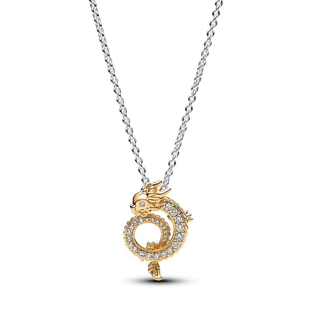 Pandora Two-tone Chinese Year of the Dragon Collier Necklace, 17.7"