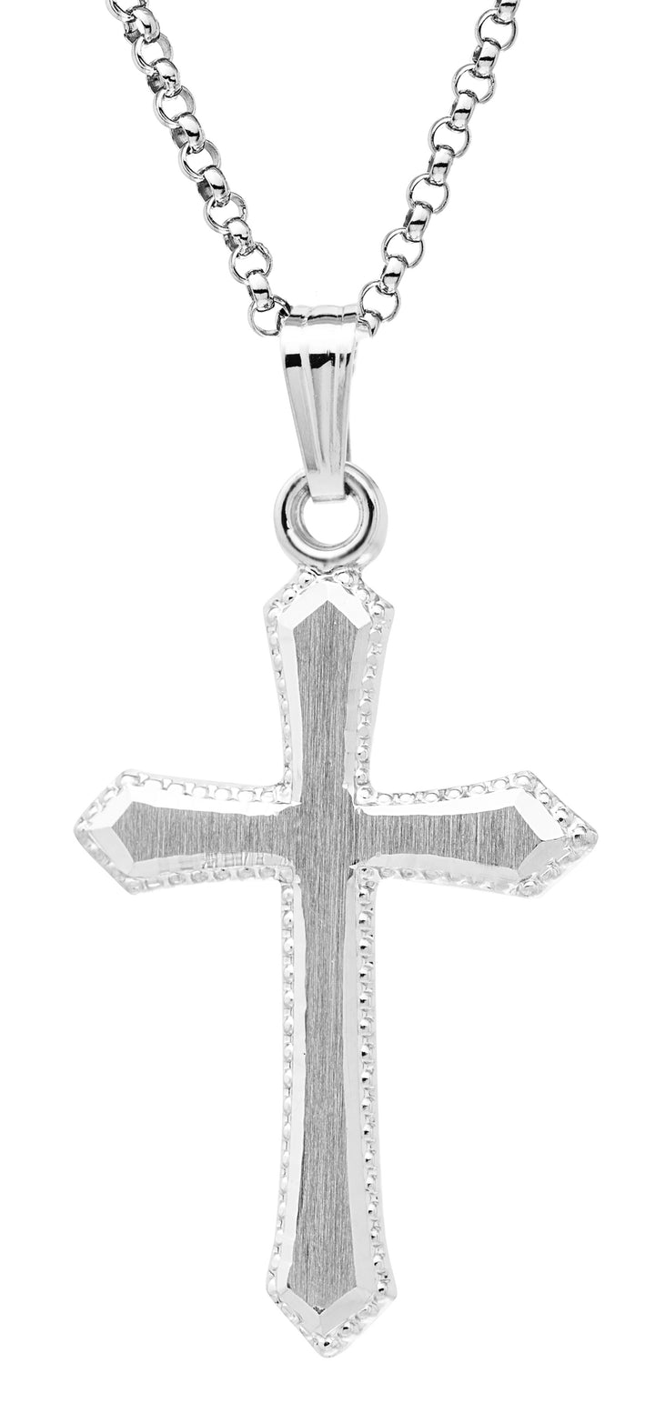 Sterling Silver Cross Pendant - 18"