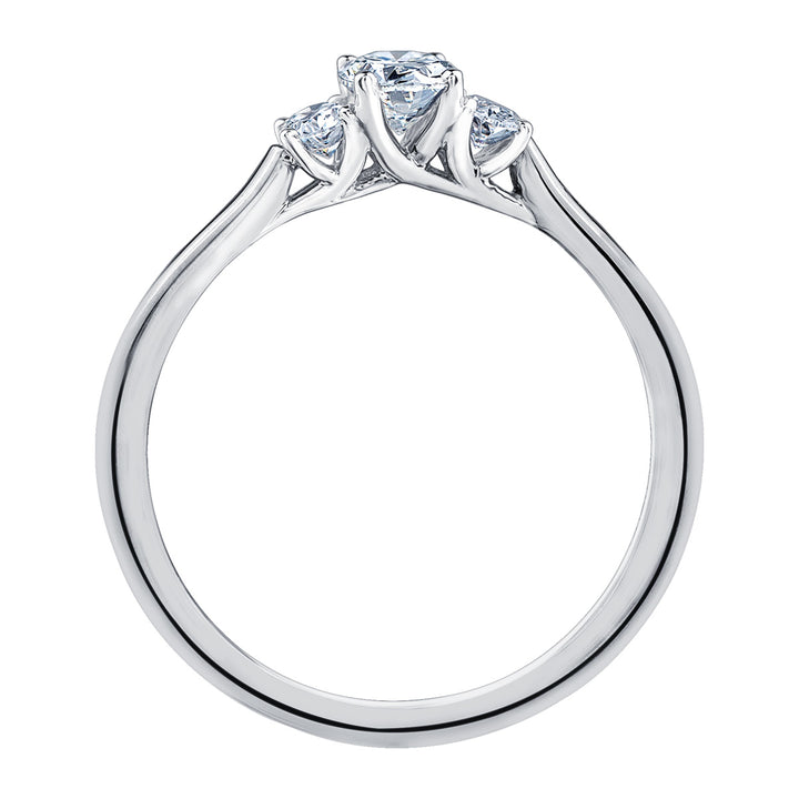 Platinum 3 Stone Engagement Ring, 0.30 CT Center