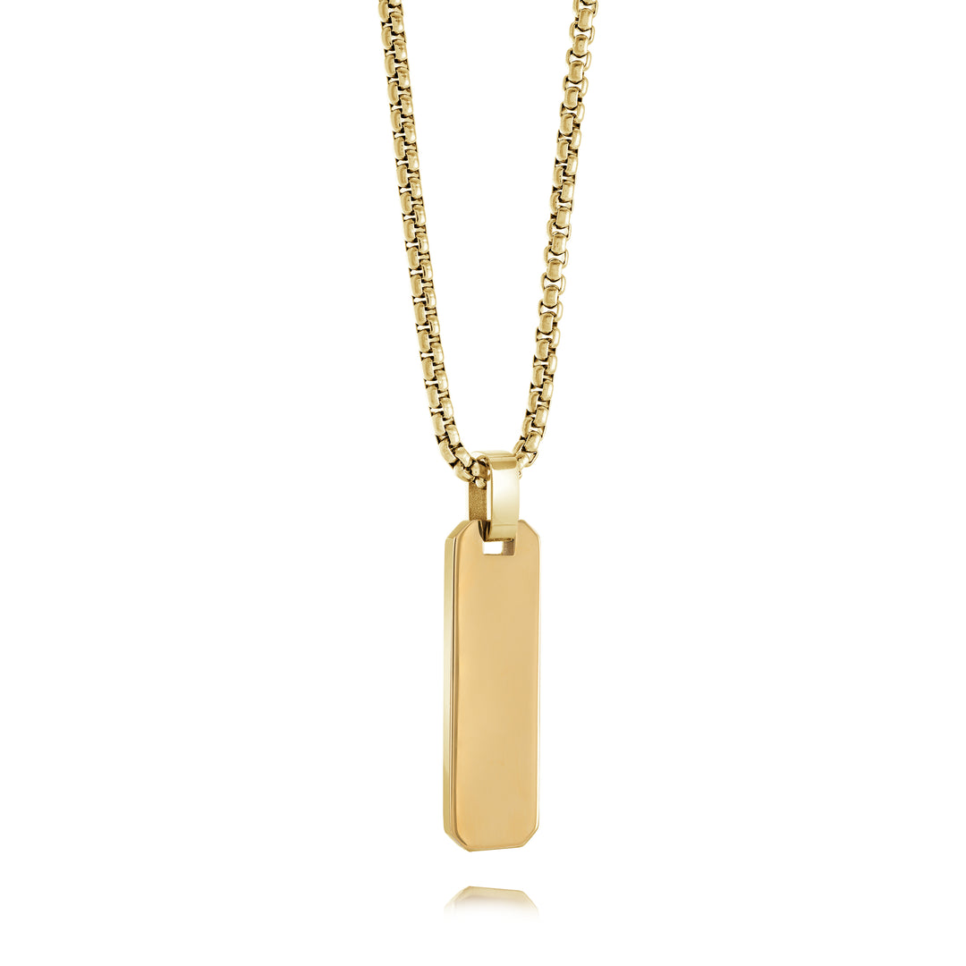 Italgem Steel Gold IP Dog Tag Pendant