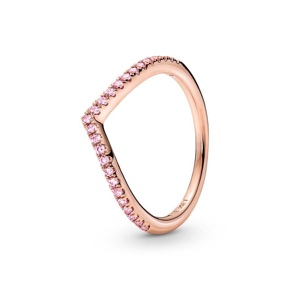 Pandora Timeless Wish Sparkling Pink Ring, Size 7