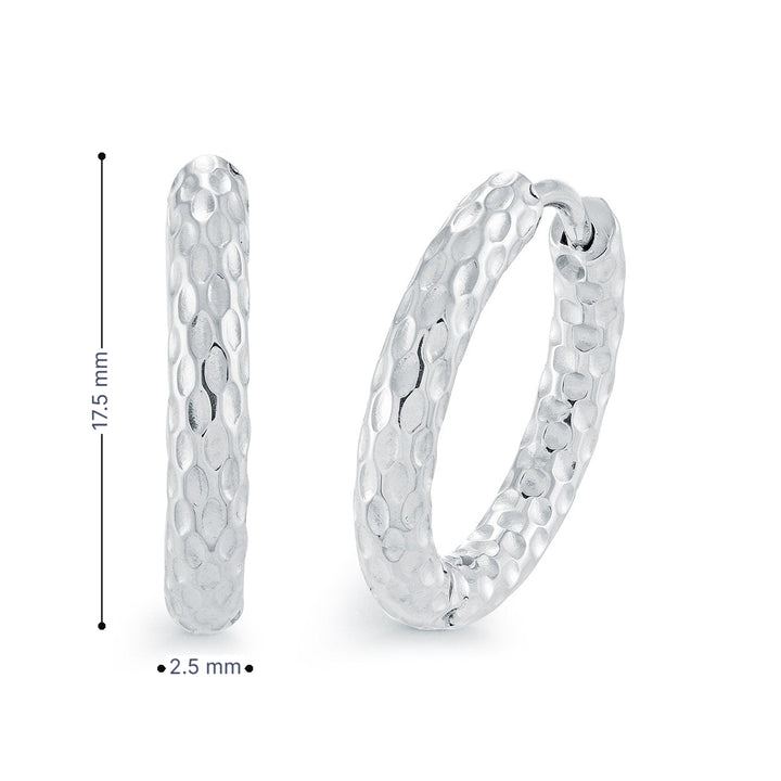 Italgem Steel Hammered 17.5MM Hoop Earrings
