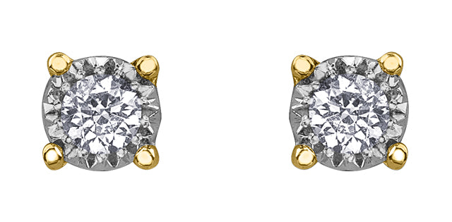 Illuminaire 10K Solitaire Diamond Earrings
