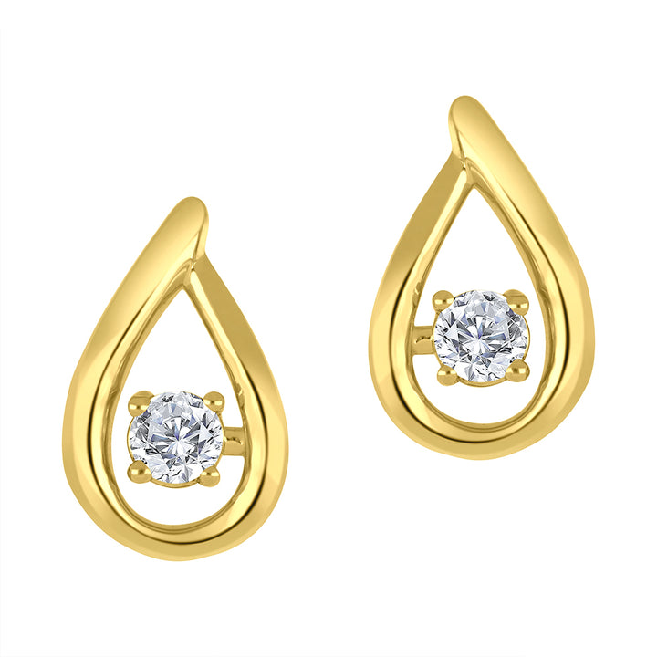 10k yellow gold teardrop stud