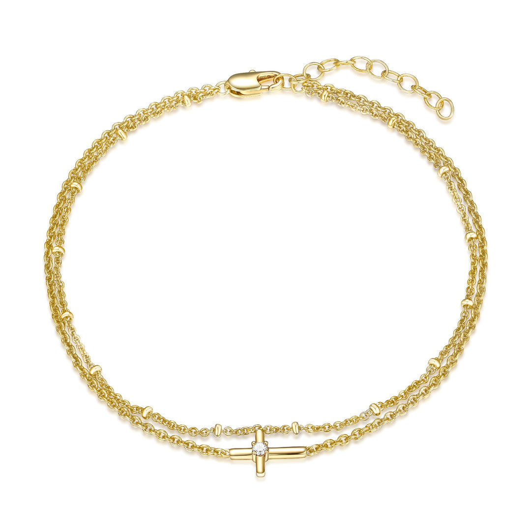 Reign sterling silver gold plated anklet