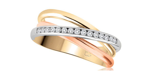 10 Karat Diamond Contemporary Ring, 0.15 TDW