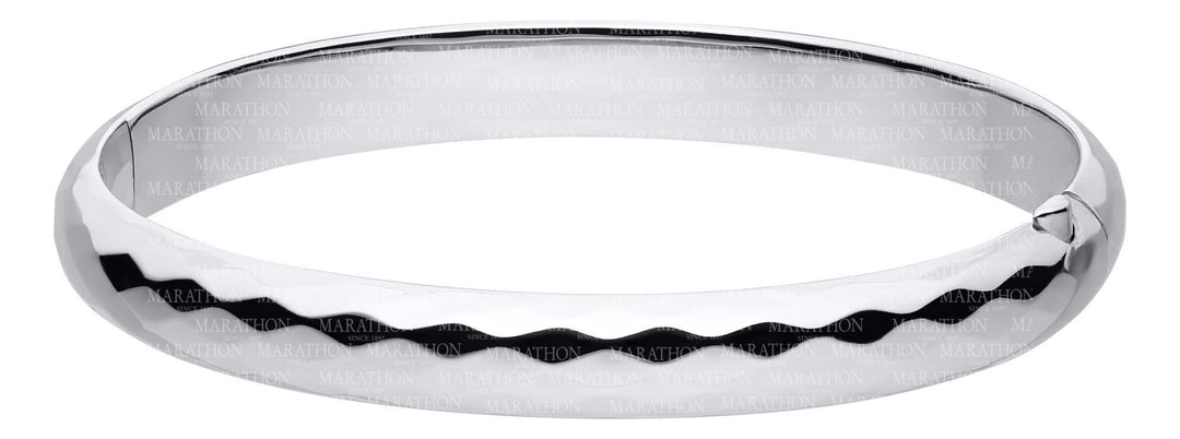 Marathon Sterling Silver Embossed Bangle