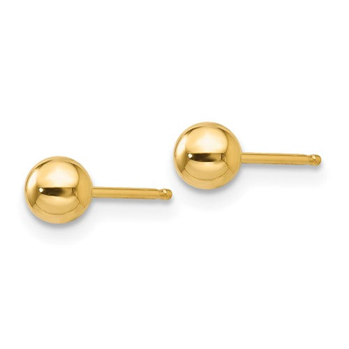 10k Yellow 4mm Ball Stud Earrings