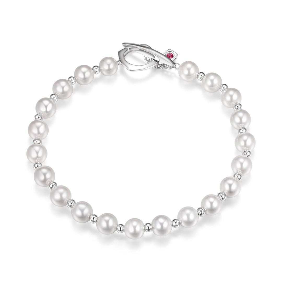 ELLE Sterling Silver "Gem Clip" Toggle Bracelet