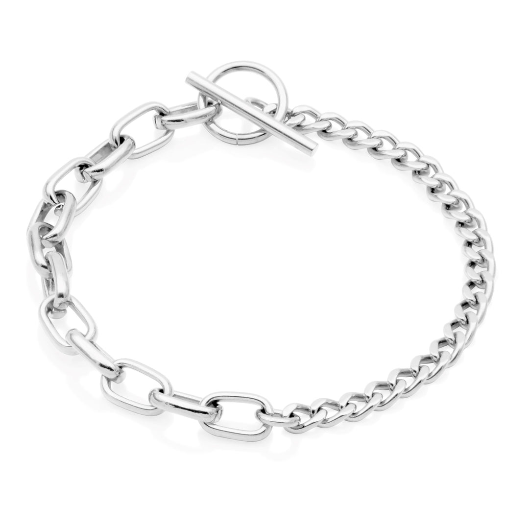 STEELX Paperclip & Curb Link Toggle Bracelet