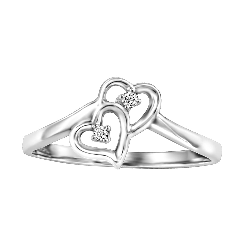 10K Diamond Heart Ring, 0.02TDW