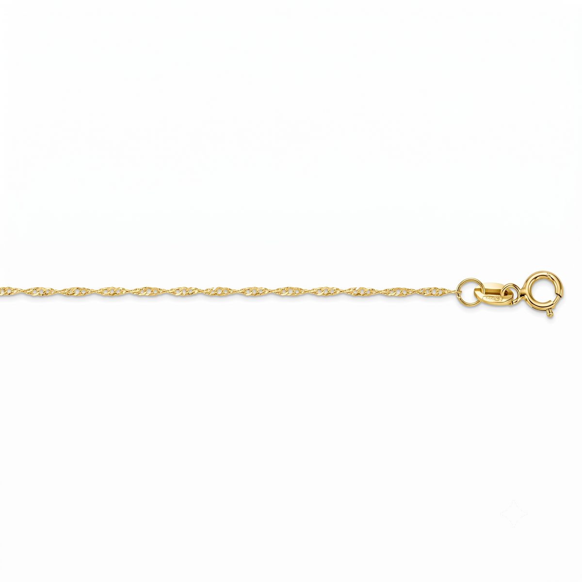 10k Yellow Gold 1.5mm Singapore Link Chain Necklace - 16 Inches