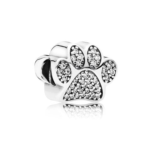 Pandora Sparkling Paw Print Charm