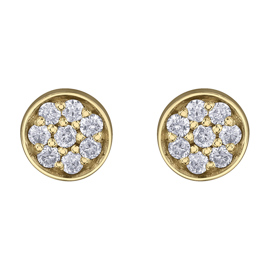 10k Yellow Circular Diamond Studs