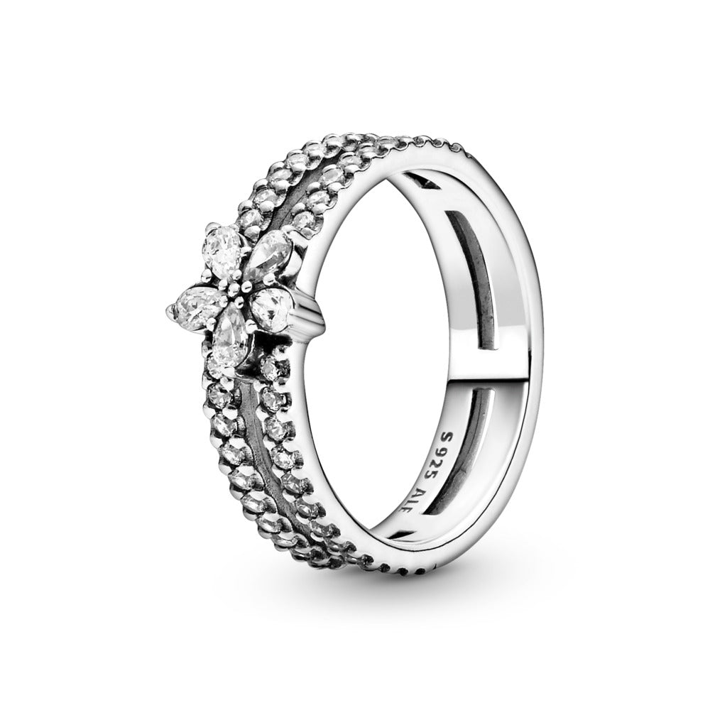 FINAL SALE - Pandora Sparkling Snowflake Double Ring