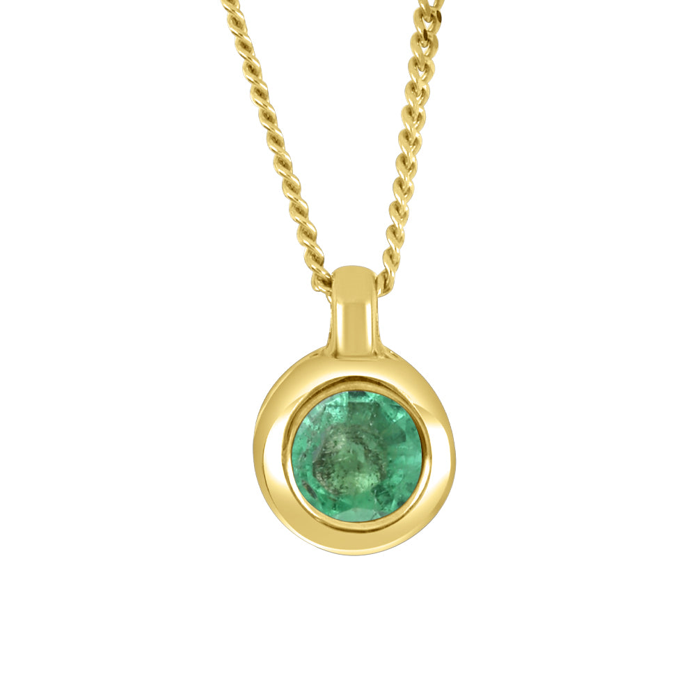 10K Bezel Set May Birthstone Pendant