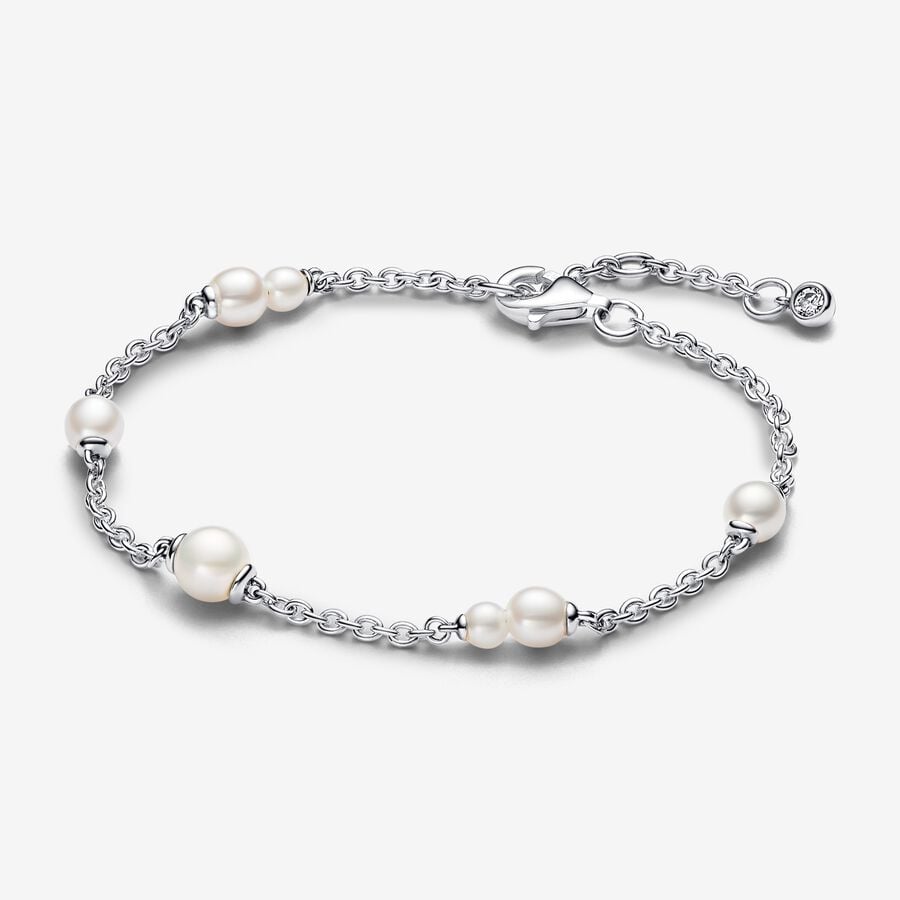 Pandora Treated Freshwater Cultured Pearl Station Chain Bracelet, 7.1in