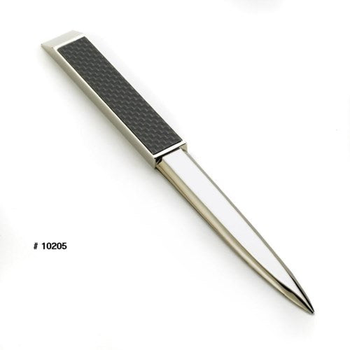 Metal letter opener with carbo