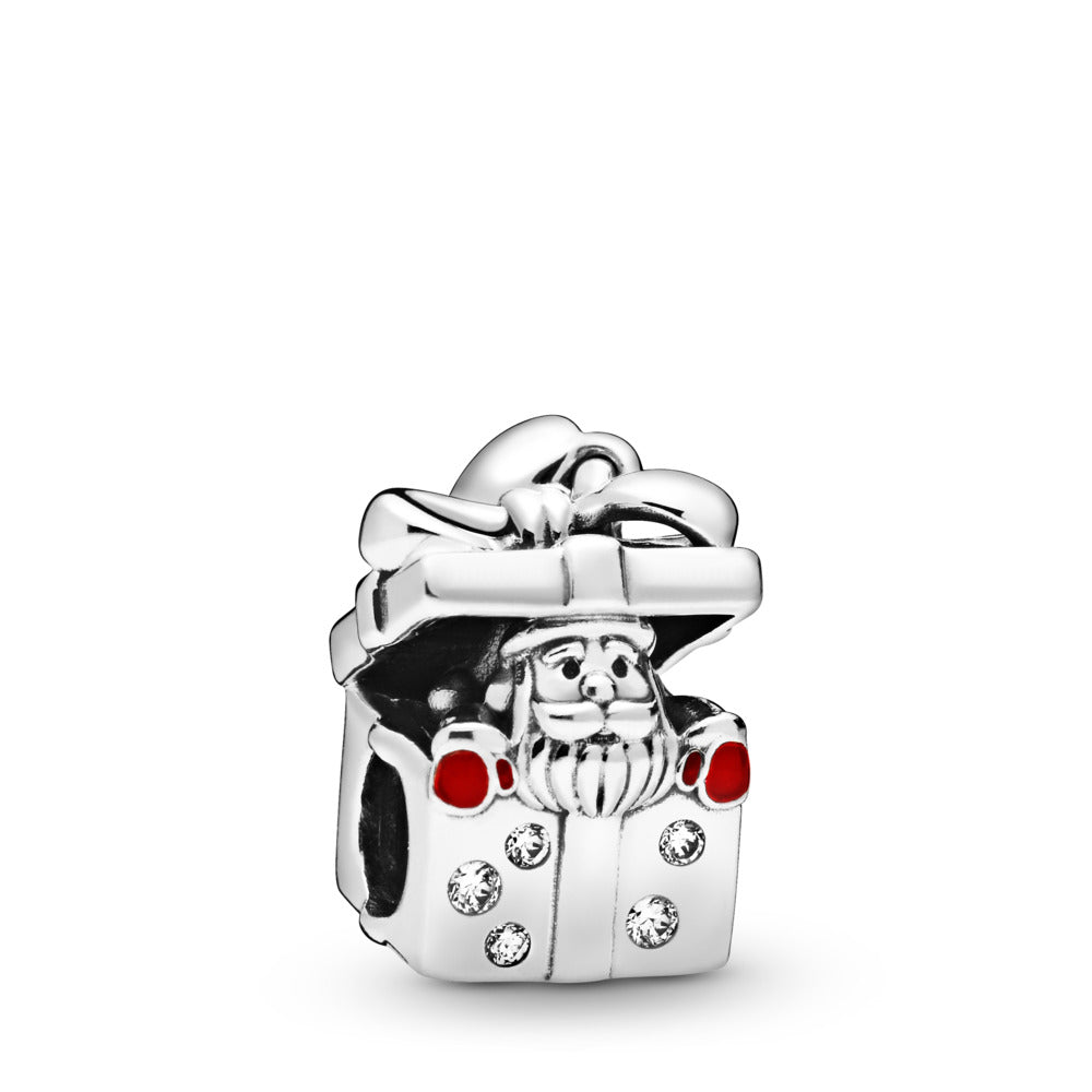 Santa in a Gift Box Charm