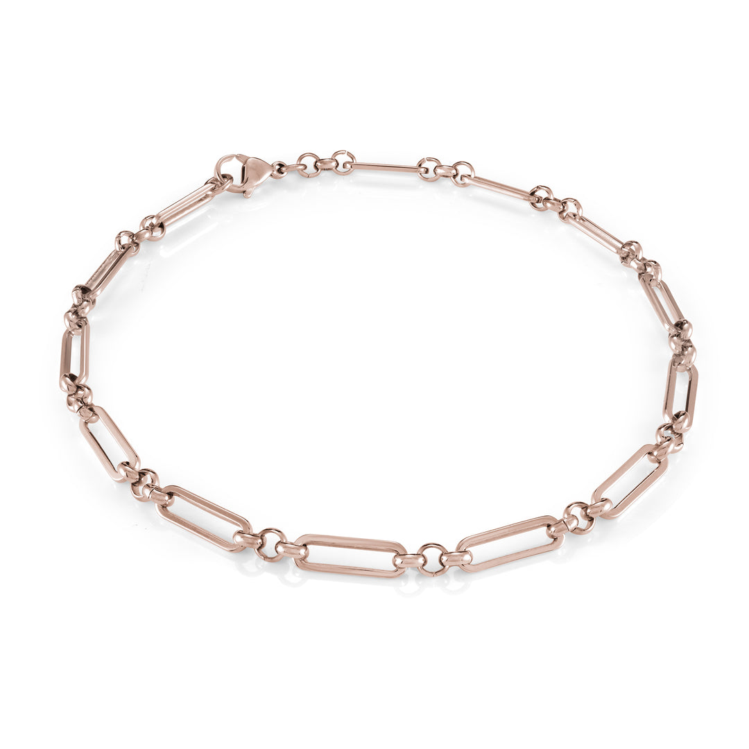 Stainless Steel Rose Plated Anklet