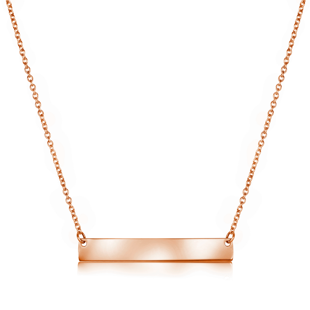 Rose Tone Bar Necklace