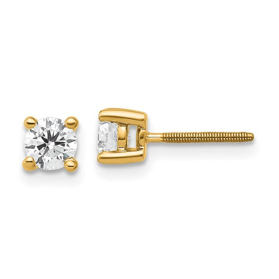 14 Karat Diamond Stud Earrings, 1.00 TDW