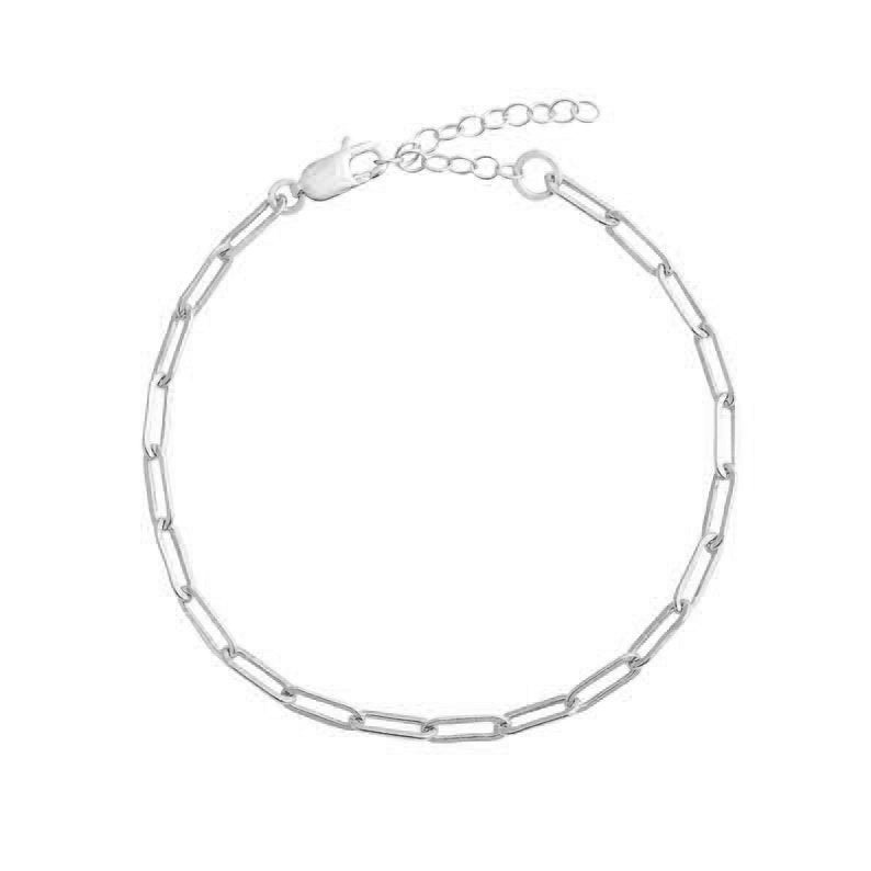 Sterling Silver 3mm Paperclip Link Chain Anklet