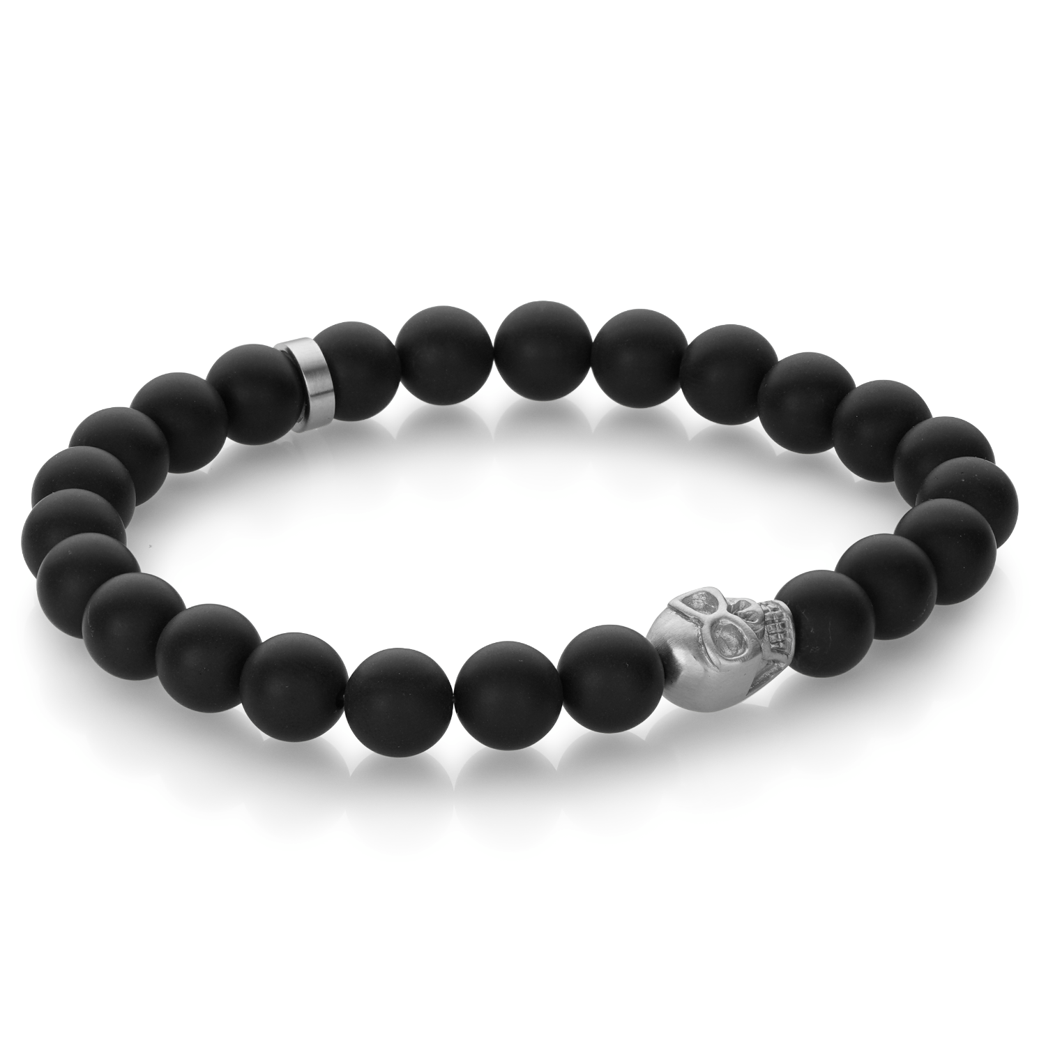 Italgem Matte Stainless Steel Skull Black Onyx
