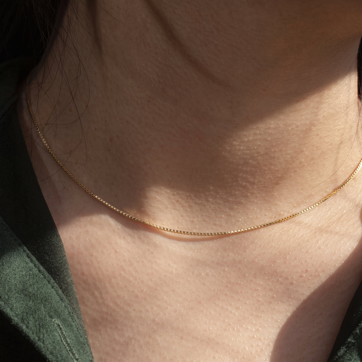 Gold Vermeil Box Link (1.0mm) Chain, 18"