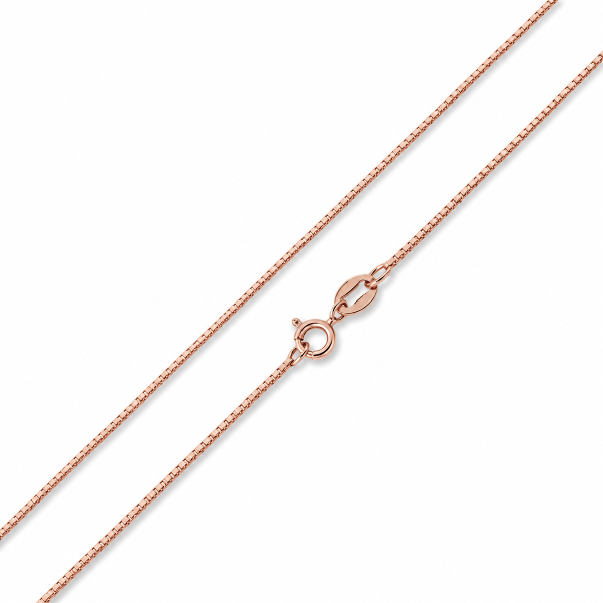 Rose Vermeil Box Link (1.0mm) Chain, 20"