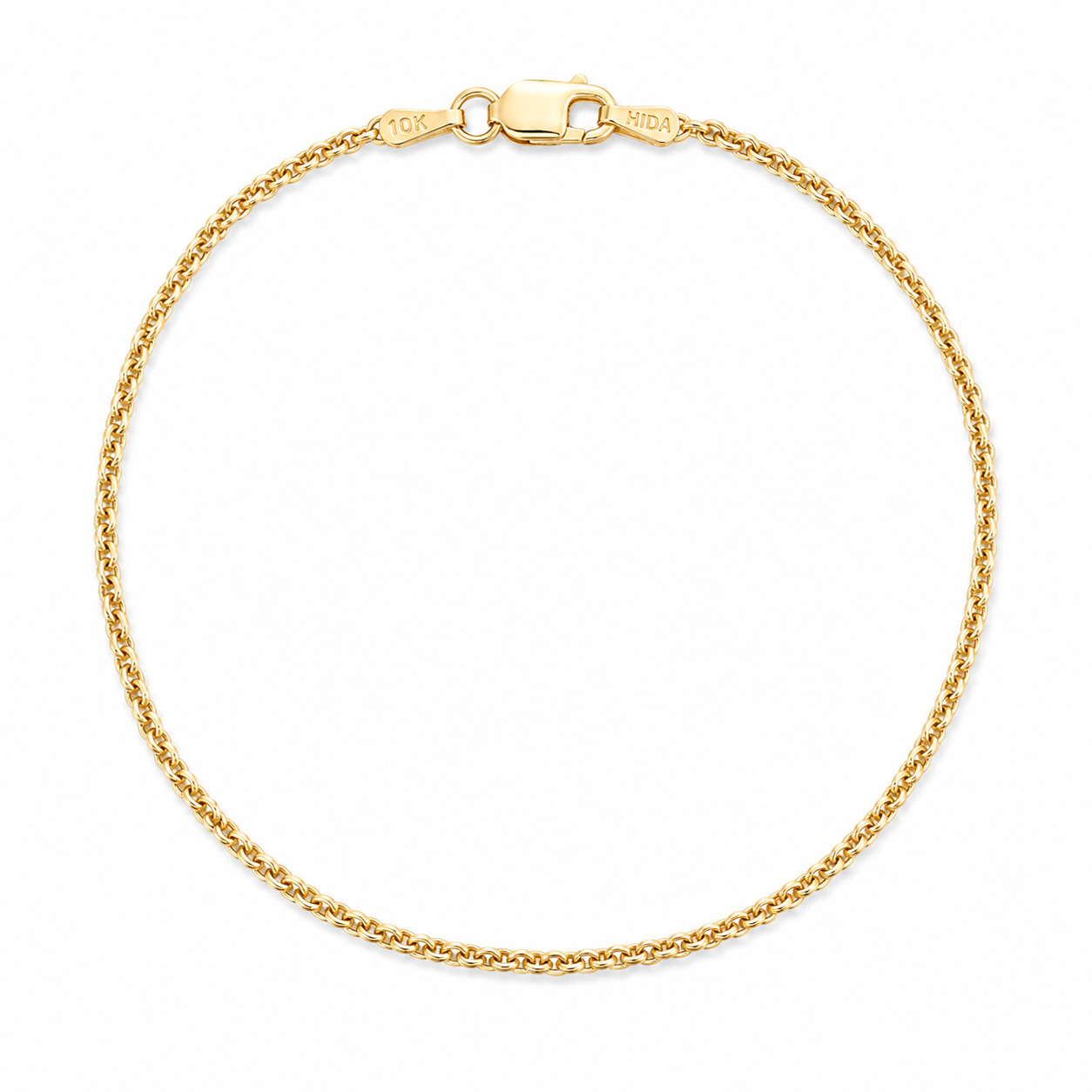 14k yellow gold 1.37mm 8" whea