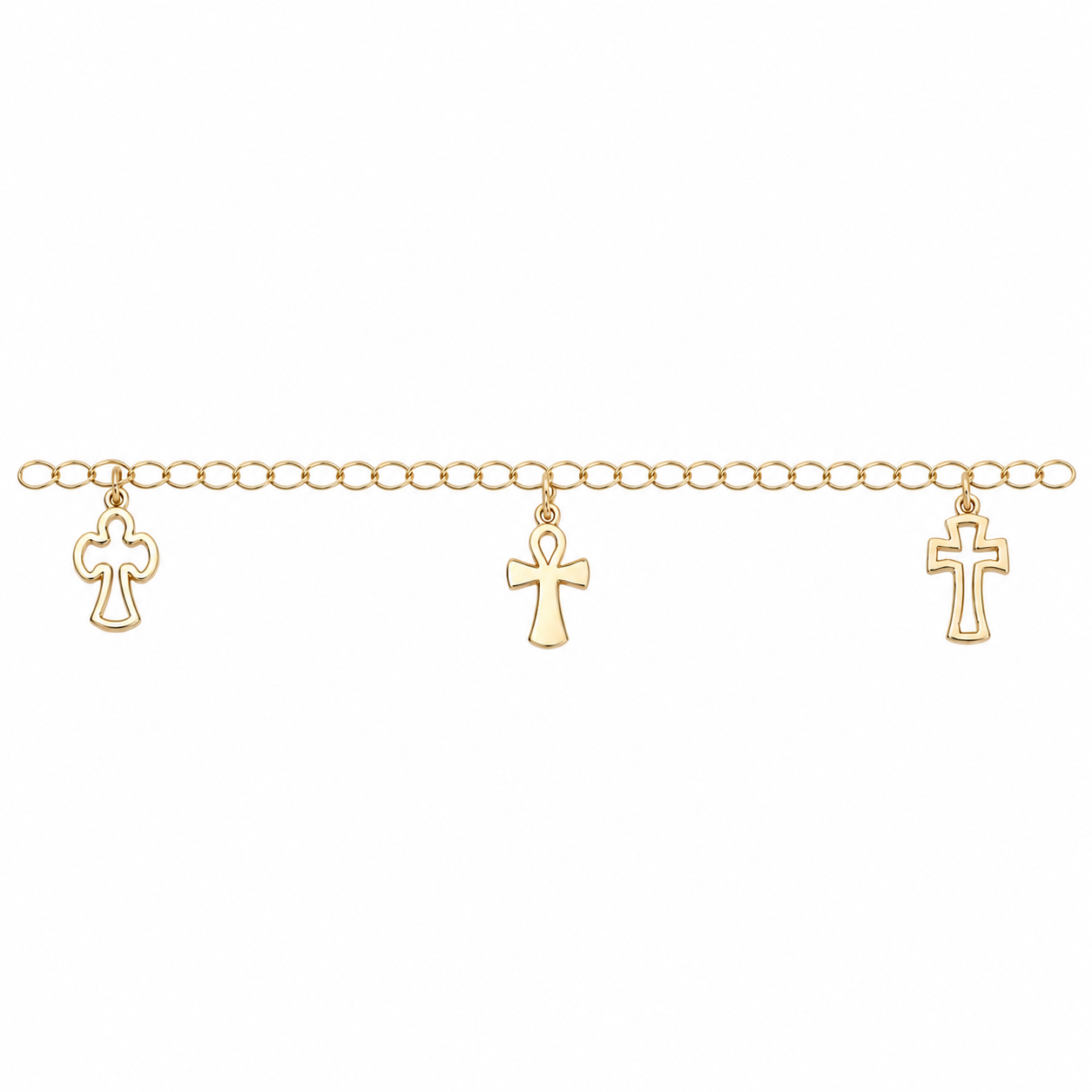 14k yellow gold 7.5" cable lin