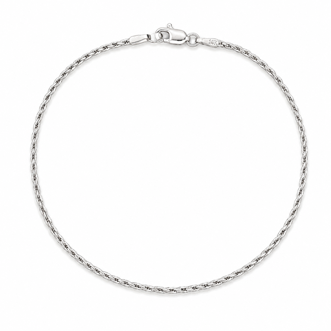 14k white gold 1.5mm elongated